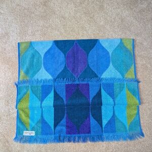 Vintage Royal Cannon Family Seven Seas Purple Blue Green Cotton Bath Towel